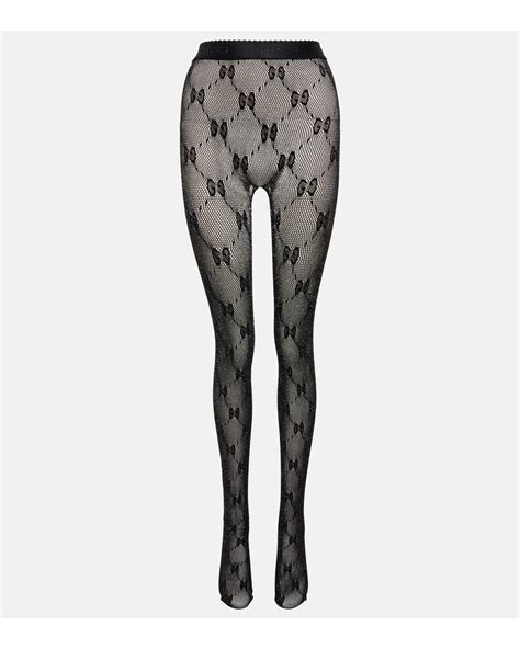 gucci gg pattern tights black|gucci tights.